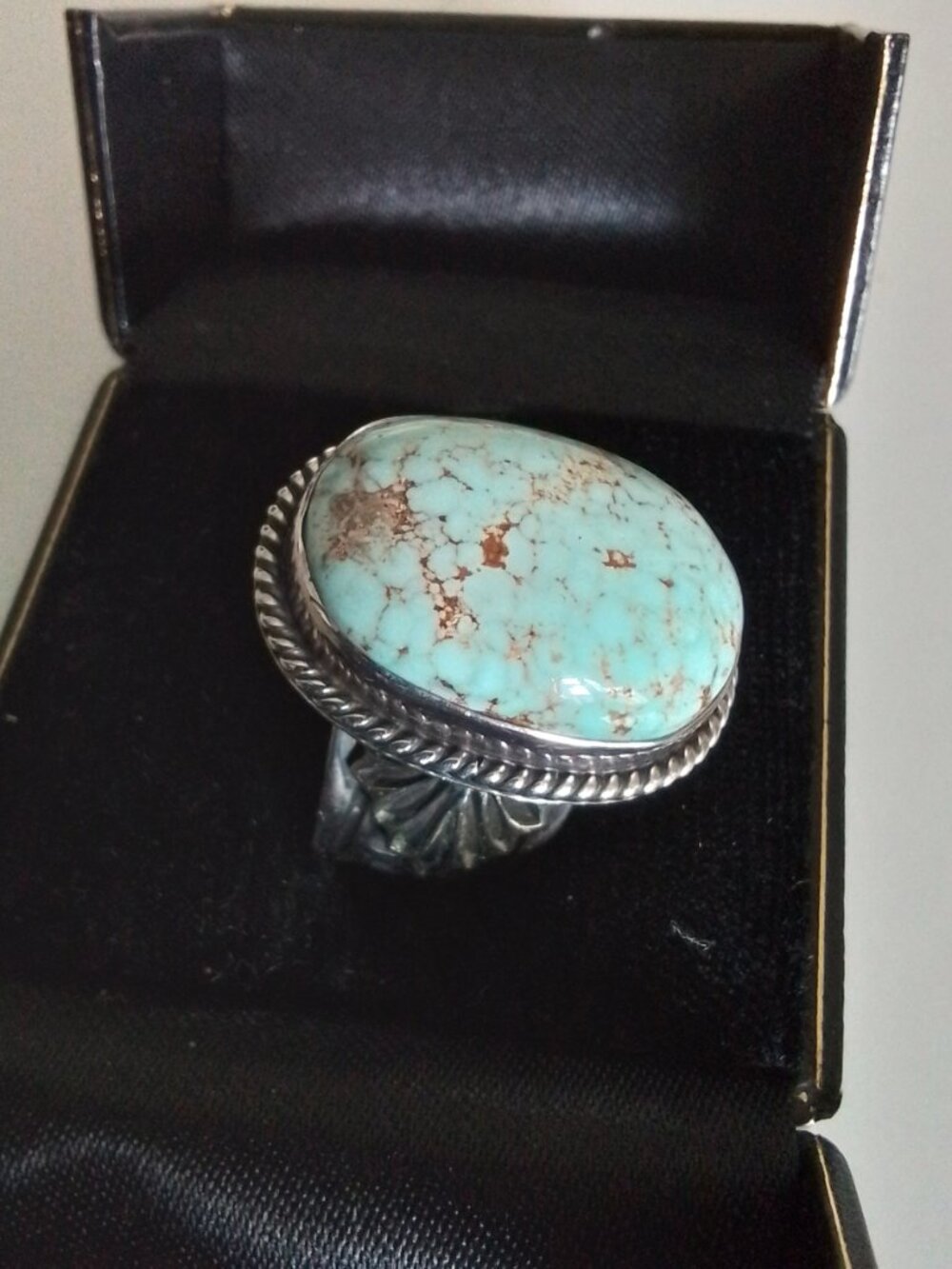 SUNSHINE REEVES Dry Creek Turquoise Sterling Silver Ring Size 11.5 Navajo